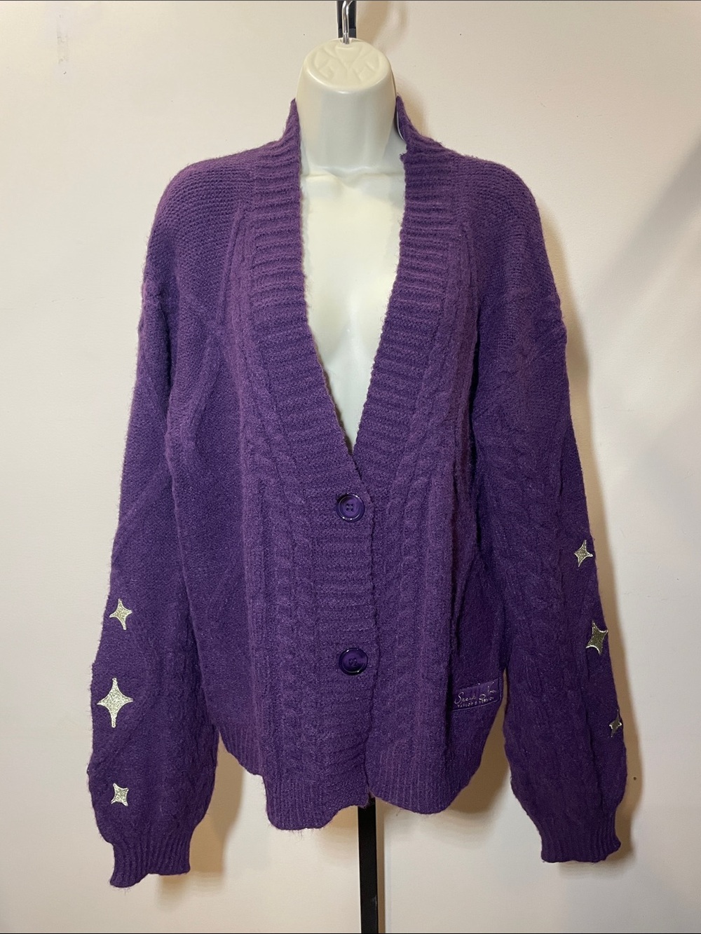 Taylor Swift Speak Now Purple Cable-Knit Cardigan